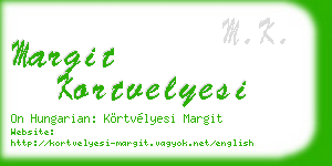 margit kortvelyesi business card