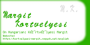 margit kortvelyesi business card